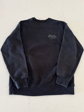 Esteem Surf Co Black Faded Crewneck Sweatshirt Medium “Not L.A. Not the Bay”